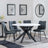 Novara White Ceramic 4 Seater Round Dining Set - 4 Corona Light Grey Fabric Dining Chair-7