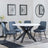Novara White Ceramic 4 Seater Round Dining Set - 4 Darwin Dark Grey Fabric Dining Chair-5