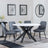 Novara White Ceramic 4 Seater Round Dining Set - 4 Darwin Grey Fabric Dining Chair-6