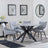 Novara Grey Ceramic 4 Seater Round Dining Set - 4 Ace Grey Fabric Swivel Dining Chair-2