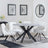 Novara Grey Ceramic 4 Seater Round Dining Set - 4 Arctic Cream Velvet Fabric Swivel Dining Chair-4