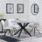Novara Grey Ceramic 4 Seater Round Dining Set - 4 Boden Cream Fabric Swivel Dining Chair-3