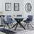 Novara Grey Ceramic 4 Seater Round Dining Set - 4 Boden Dark Grey Fabric Swivel Dining Chair-5