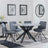 Novara Grey Ceramic 4 Seater Round Dining Set - 4 Boden Grey Fabric Swivel Dining Chair-6