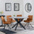 Novara Grey Ceramic 4 Seater Round Dining Set - 4 Boden Orange Fabric Swivel Dining Chair-4