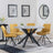 Novara Grey Ceramic 4 Seater Round Dining Set - 4 Boden Yellow Fabric Swivel Dining Chair-2