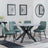 Novara Grey Ceramic 4 Seater Round Dining Set - 4 Darwin Green Fabric Dining Chair-5