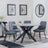 Novara Grey Ceramic 4 Seater Round Dining Set - 4 Darwin Grey Fabric Dining Chair-6