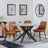 Novara Grey Ceramic 4 Seater Round Dining Set - 4 Darwin Orange Fabric Dining Chair-4
