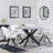 Novara Grey Ceramic 4 Seater Round Dining Set - 4 Ion Cream Boucle Teddy Fabric Swivel Dining Chair-5