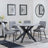 Novara Grey Ceramic 4 Seater Round Dining Set - 4 Peyton Grey Fabric Dining Chair-3