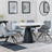 Carrara White Ceramic 4 Seater Round Extending Dining Set - 4 Arctic Grey Velvet Fabric Swivel Dining Chair-3
