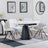 Carrara White Ceramic 4 Seater Round Extending Dining Set - 4 Boden Cream Fabric Swivel Dining Chair-3