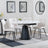 Carrara White Ceramic 4 Seater Round Extending Dining Set - 4 Corona Beige Fabric Dining Chair-3
