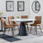 Carrara White Ceramic 4 Seater Round Extending Dining Set - 4 Corona Brown Fabric Dining Chair-8
