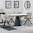 Carrara White Ceramic 4 Seater Round Extending Dining Set - 4 Ion Beige Velvet Fabric Swivel Dining Chair-2