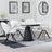 Carrara White Ceramic 4 Seater Round Extending Dining Set - 4 Ion Cream Boucle Teddy Fabric Swivel Dining Chair-5