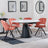 Carrara White Ceramic 4 Seater Round Extending Dining Set - 4 Ion Orange Velvet Fabric Swivel Dining Chair-4