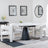 Carrara White Ceramic 4 Seater Round Extending Dining Set - 4 Kiefer Cream Boucle Fabric Dining Chair-2