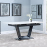 Alpha 4-6 Seater White Ceramic Extending Dining Table with Black Base - 140cm-180cm-2