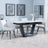 Alpha White Ceramic Extending Dining Set - Ace Beige Fabric Swivel Dining Chair-3