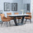 Alpha White Ceramic Extending Dining Set - Ace Orange Fabric Swivel Dining Chair