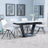Alpha White Ceramic Extending Dining Set - Boden Cream Fabric Swivel Dining Chair-3