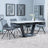 Alpha White Ceramic Extending Dining Set - Boden Grey Fabric Swivel Dining Chair-6