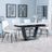 Alpha White Ceramic Extending Dining Set - Corona Beige Fabric Dining Chair-3