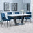 Alpha White Ceramic Extending Dining Set - Corona Blue Fabric Dining Chair-5