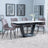 Alpha White Ceramic Extending Dining Set - Corona Camel Fabric Dining Chair-4