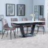 Alpha White Ceramic Extending Dining Set - Corona Camel Fabric Dining Chair-4