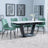 Alpha White Ceramic Extending Dining Set - Corona Green Fabric Dining Chair-6