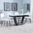 Alpha White Ceramic Extending Dining Set - Darwin Cream Fabric Dining Chair-2