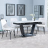 Alpha White Ceramic Extending Dining Set - Darwin Cream Fabric Dining Chair-2