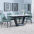 Alpha White Ceramic Extending Dining Set - Darwin Green Fabric Dining Chair-5