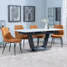 Alpha White Ceramic Extending Dining Set - Darwin Orange Fabric Dining Chair-4