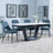 Alpha White Ceramic Extending Dining Set - Peyton Blue Fabric Dining Chair-2