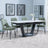 Alpha White Ceramic Extending Dining Set - Peyton Green Fabric Dining Chair-4