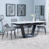 Alpha White Ceramic Extending Dining Set - Peyton Grey Fabric Dining Chair-3