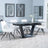 Alpha Black Ceramic Extending Dining Set - Arctic Cream Velvet Fabric Swivel Dining Chair-4
