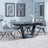 Alpha Black Ceramic Extending Dining Set - Arctic Grey Velvet Fabric Swivel Dining Chair-3
