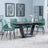 Alpha Black Ceramic Extending Dining Set - Corona Green Fabric Dining Chair-6