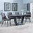 Alpha Black Ceramic Extending Dining Set - Corona Grey Fabric Dining Chair-9