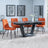 Alpha Black Ceramic Extending Dining Set - Corona Orange Fabric Dining Chair-2