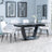 Alpha Black Ceramic Extending Dining Set - Darwin Cream Fabric Dining Chair-2