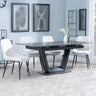Alpha Black Ceramic Extending Dining Set - Darwin Cream Fabric Dining Chair-2