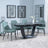 Alpha Black Ceramic Extending Dining Set - Darwin Green Fabric Dining Chair-5