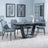 Alpha Black Ceramic Extending Dining Set - Darwin Grey Fabric Dining Chair-6