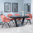 Alpha Black Ceramic Extending Dining Set - Ion Orange Velvet Fabric Swivel Dining Chair-4
